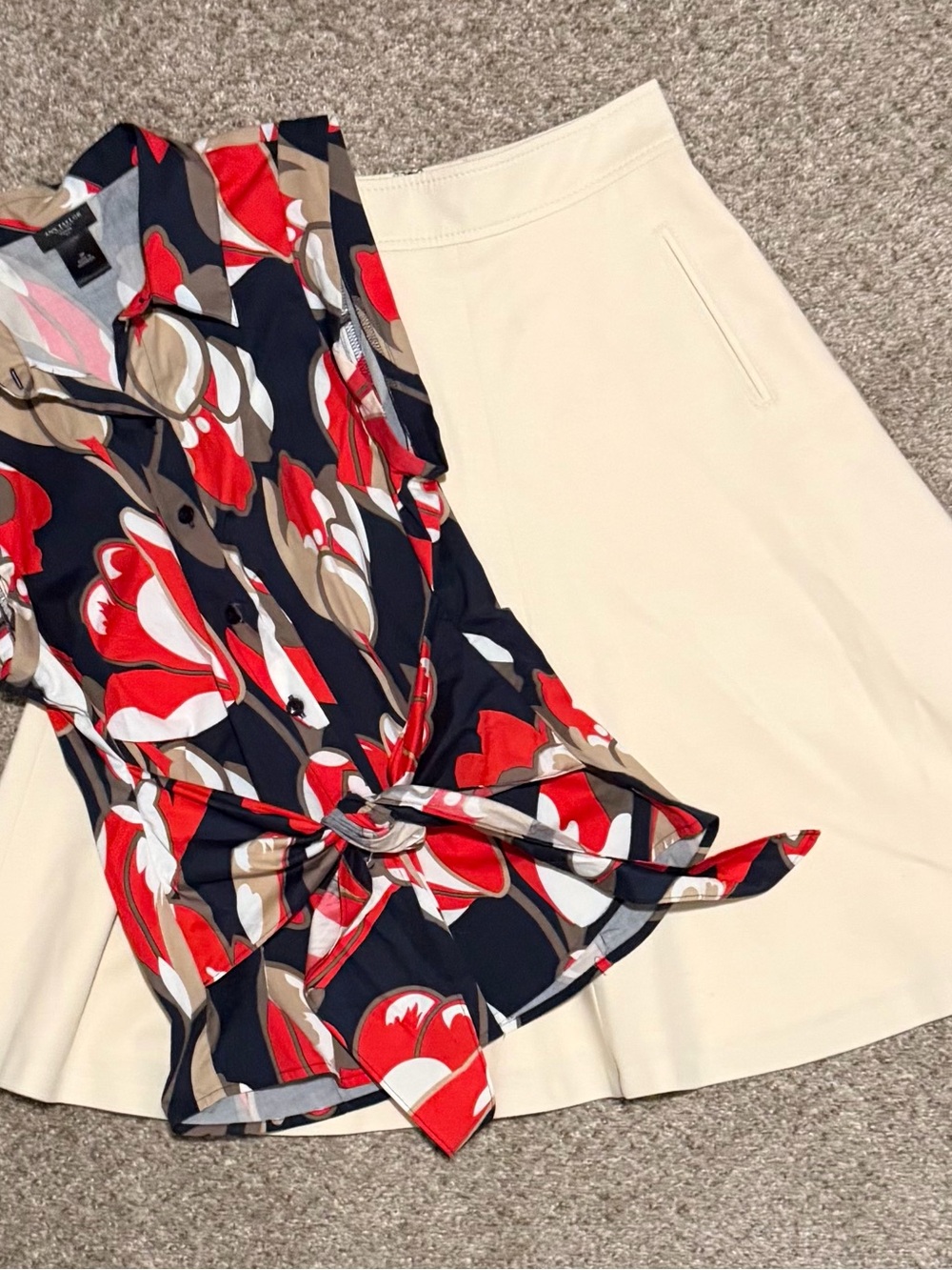 Theory Ivory A-Line Skirt